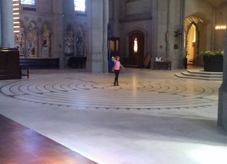 Chartres labyrinth at Grace Cathedral San Francisco